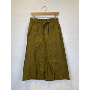 Vince Khaki Drawstring Side-Slit Cropped Pants Brown Green Women's Size Small **